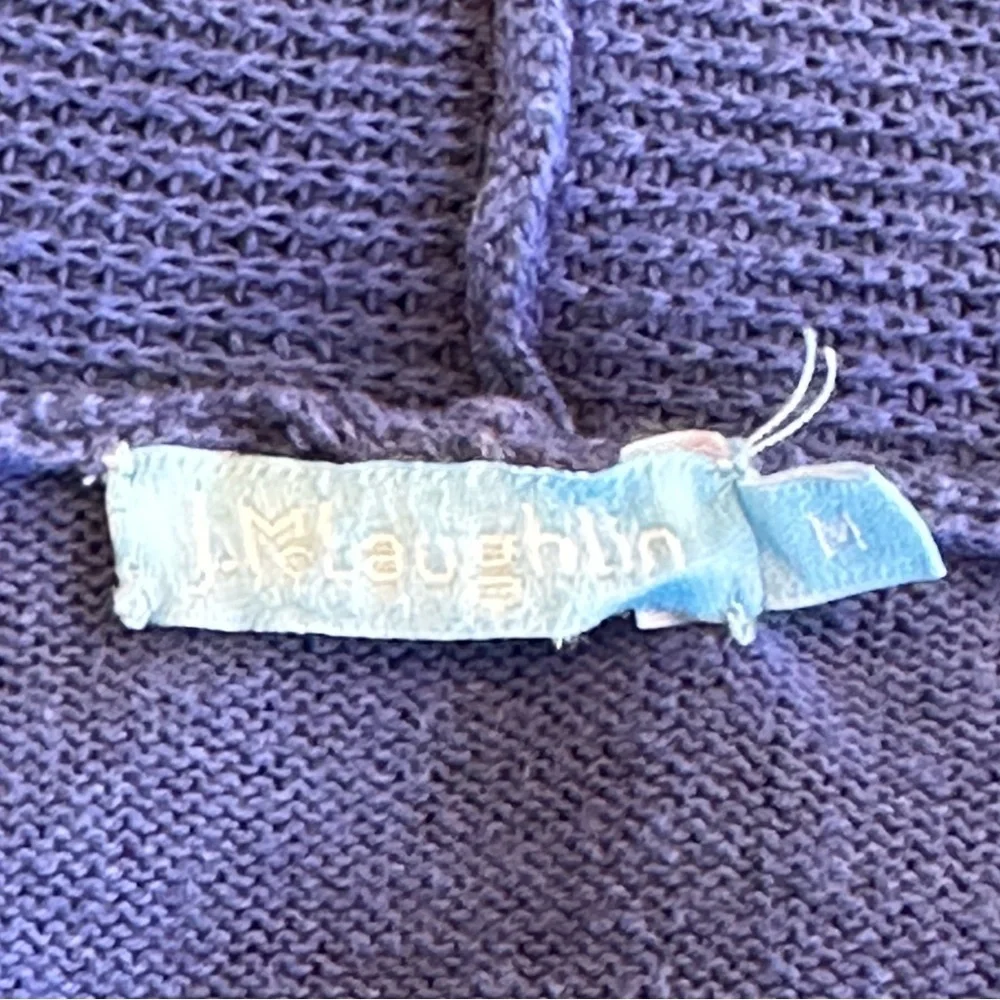 J. McLaughlin | Blue Open Front Linen Blend Cardigan, Size M - Picture 4 of 7